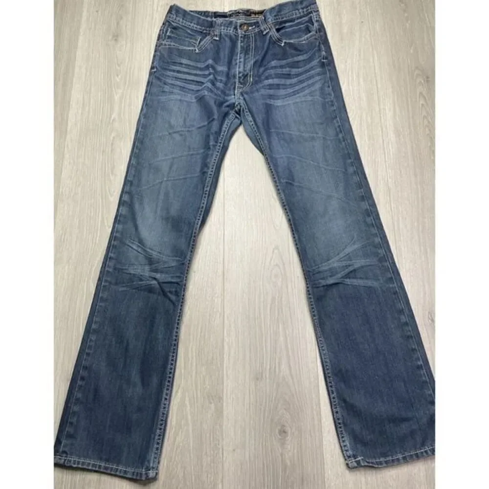 Vintage‎ Pepe Jeans Men 34x33 Blue Slim Straight Flap Pockets London Denim Y2k